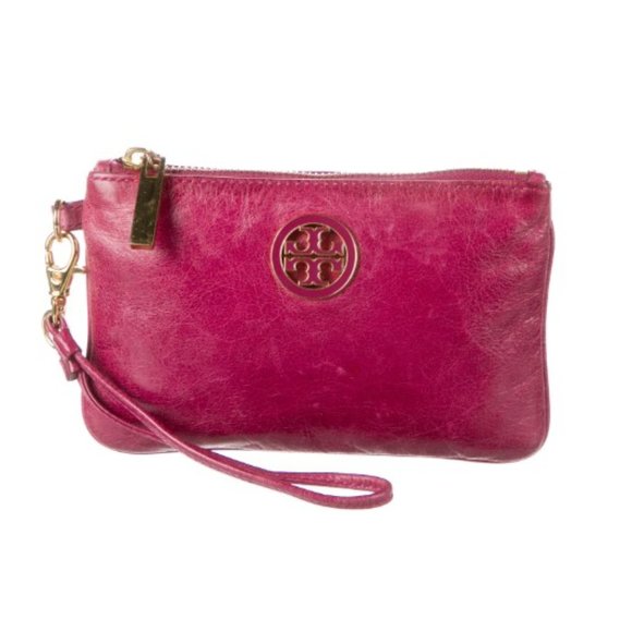 48352-PNK-2T.jpg Tory Burch Pink Leather Clutch Wristlet